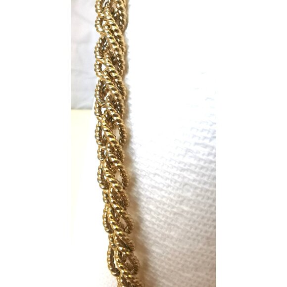 Alfred Sung Braided Gold Tone Necklace Vintage - Picture 9 of 9